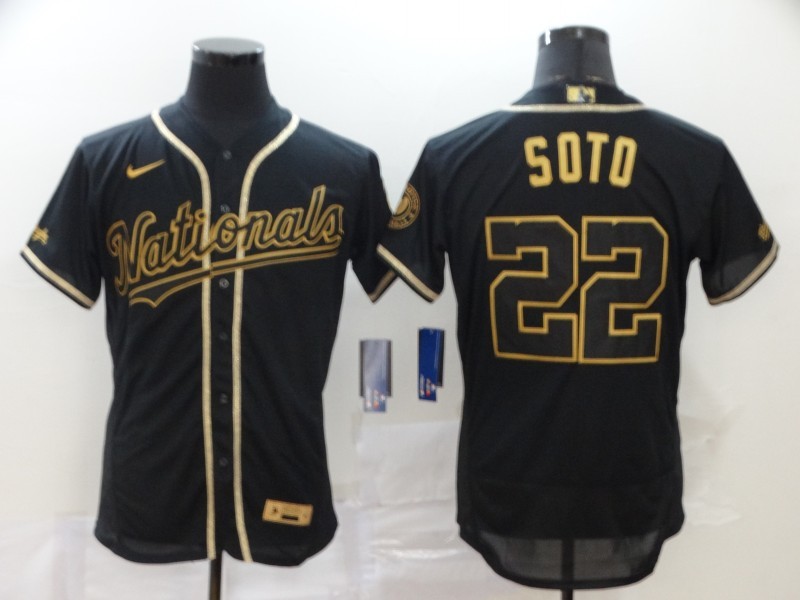 Men's Washington Nationals Juan Soto #22 Black Baseball Jersey